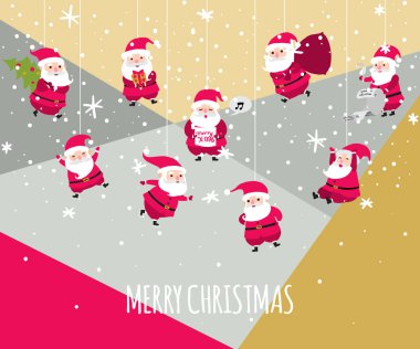 Christmas greetings card with santa claus. Vector illustration eps10 format. clipart