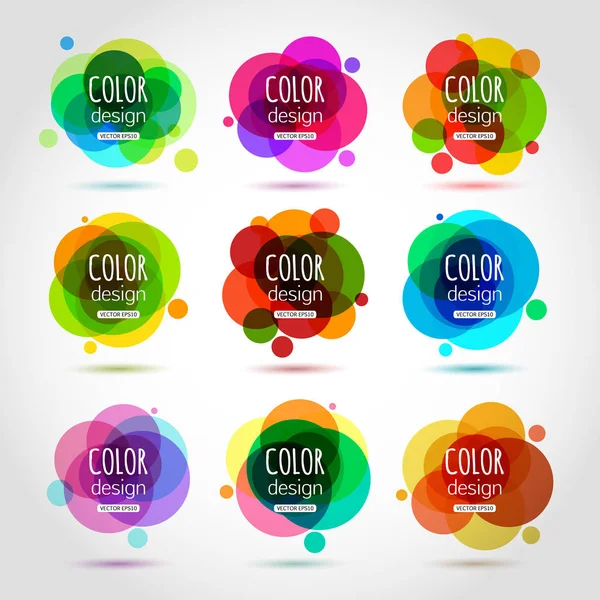 Plantilla de círculo abstracto para su diseño. Colección vectorial de círculos de colores formato EPS 10 . — Archivo Imágenes Vectoriales