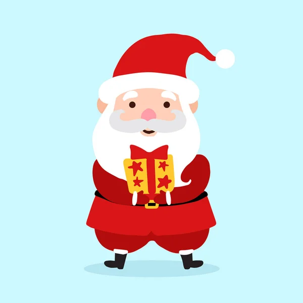 Santa Claus cartoon character icon isolated on blue background. Santa background for christmas greetings card, banner, poster, invitation. Vector illustration eps10 format. — Stock Vector