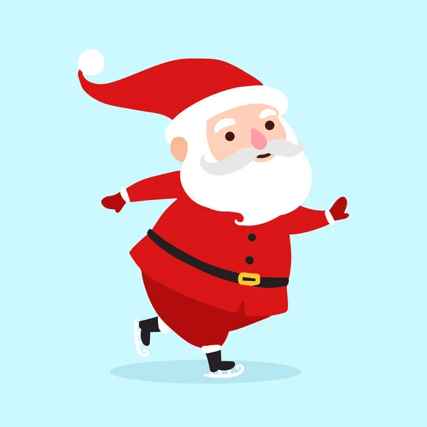 Santa Claus karikatúra karakter ikon kék háttér elszigetelt. Santa háttér karácsonyi üdvözlőlap, banner, plakát, meghívó. Vektoros illusztráció eps10 formátum. — Stock Vector