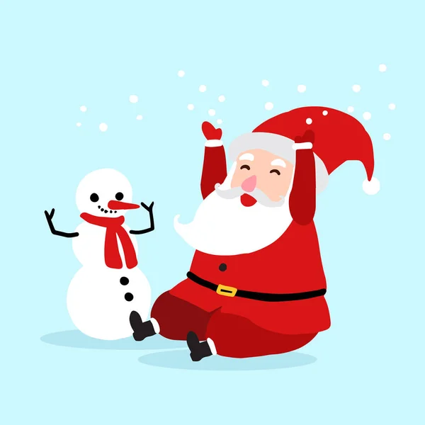 Santa Claus karikatúra karakter ikon kék háttér elszigetelt. Santa háttér karácsonyi üdvözlőlap, banner, plakát, meghívó. Vektoros illusztráció eps10 formátum. — Stock Vector