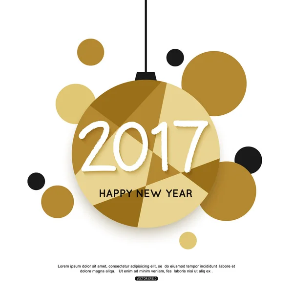 2017 god jul och gott nyår bakgrund med abstrakt jul bollen för gratulationskort, affisch, banner. Vektor illustration eps10 format. — Stock vektor