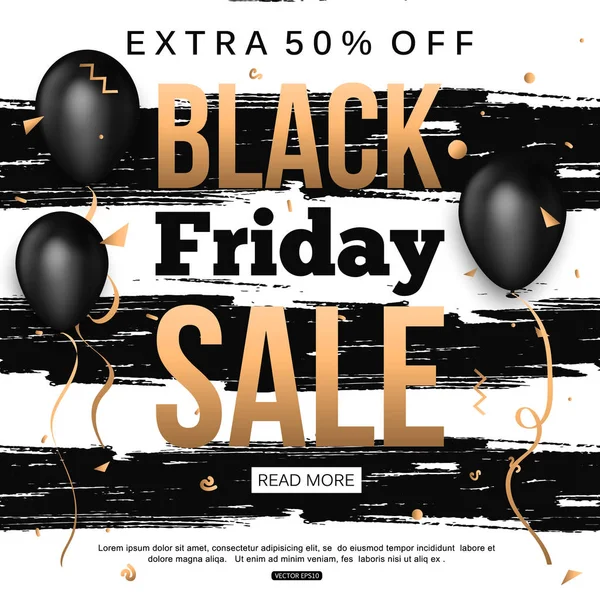 Black Friday Sale Poster Template for shopping, mobile devices, online shop. Vector illustration eps10 format. — Stock Vector