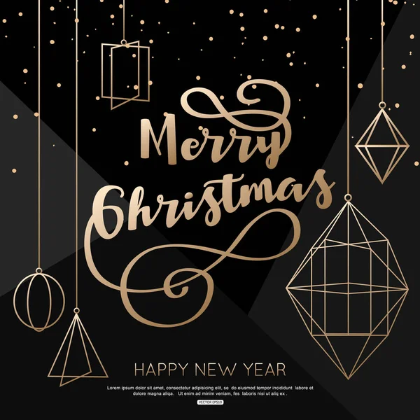 Buon Natale modello di biglietto con decorazione geometrica. Illustrazione vettoriale formato eps10 . — Vettoriale Stock