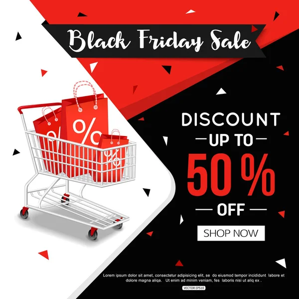 Black Friday Sale Banner for online shop, store. Vector illustration eps 10 format. — Stock Vector