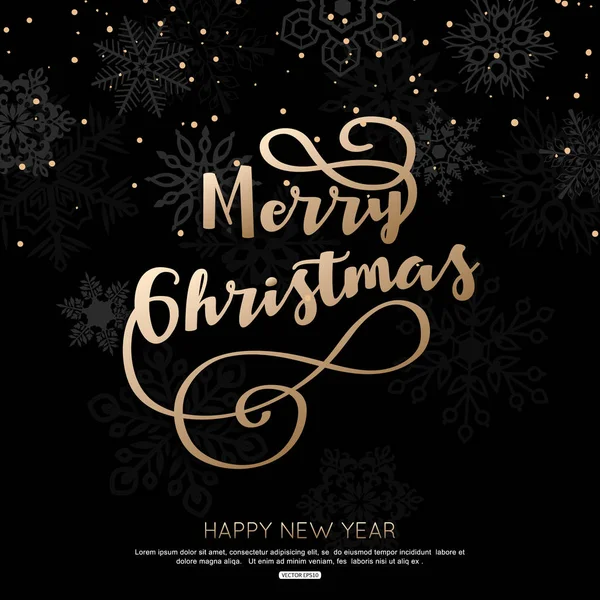 Merry Christmas Congratulations Card with Snowflakes. Vector illustration eps10 format — Stock Vector