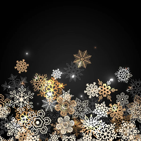 Fiocchi di neve di Natale su sfondo bianco per biglietto di congratulazioni, banner, volantino. Illustrazione vettoriale formato eps10 . — Vettoriale Stock