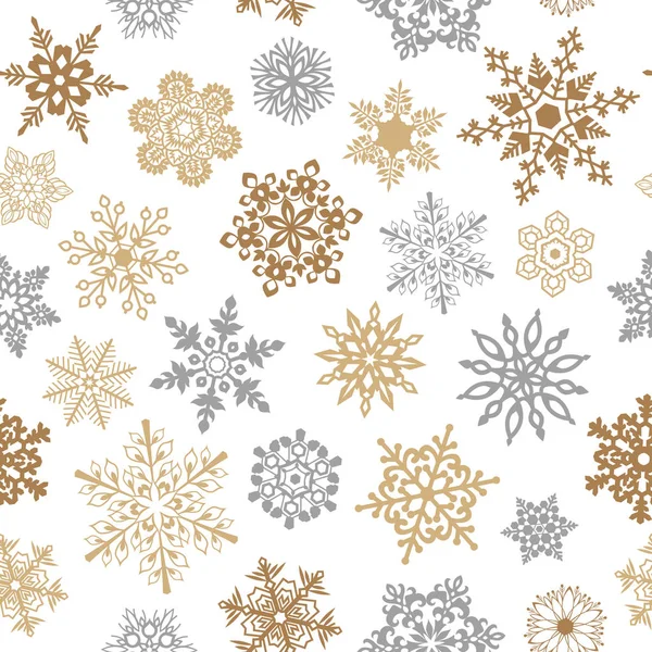 Motif sans couture Snowflakes pour l'emballage de Noël, textiles, illustration vectorielle de papier peint . — Image vectorielle