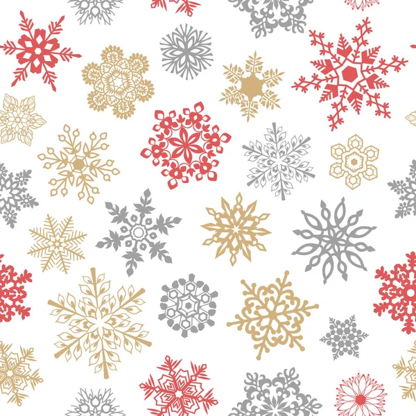 Motif sans couture Snowflakes pour l'emballage de Noël, textiles, illustration vectorielle de papier peint . — Image vectorielle