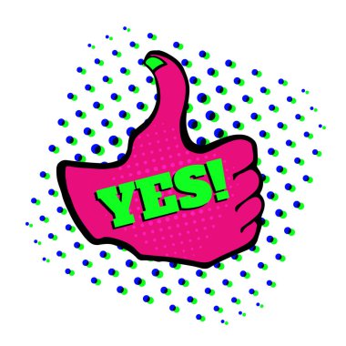 Pop sanat tarzı gibi. El jest vektör çizim