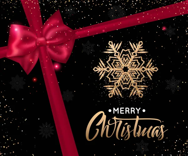Elegante sfondo di Natale con fiocchi di neve d'oro per biglietto di auguri, design vacanza. Illustrazione vettoriale formato eps 10 . — Vettoriale Stock