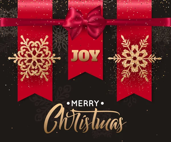 Elegante sfondo di Natale con fiocchi di neve d'oro per biglietto di auguri, design vacanza. Illustrazione vettoriale formato eps 10 . — Vettoriale Stock