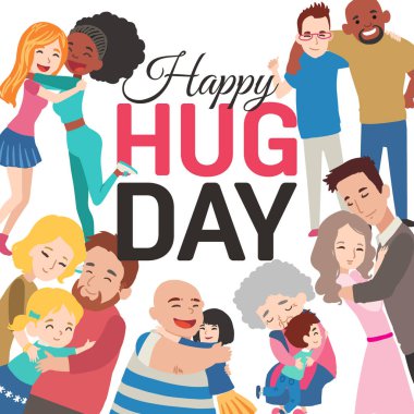 Hug gün arka plan için afiş, poster. Vektör çizim
