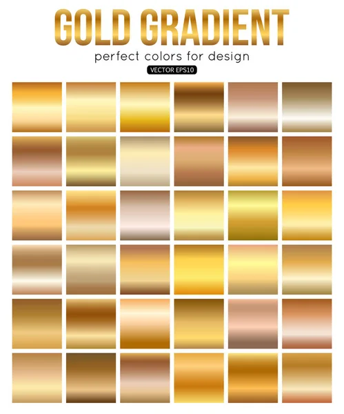 Collection de dégradés d'or. Texture métallique vectorielle . — Image vectorielle