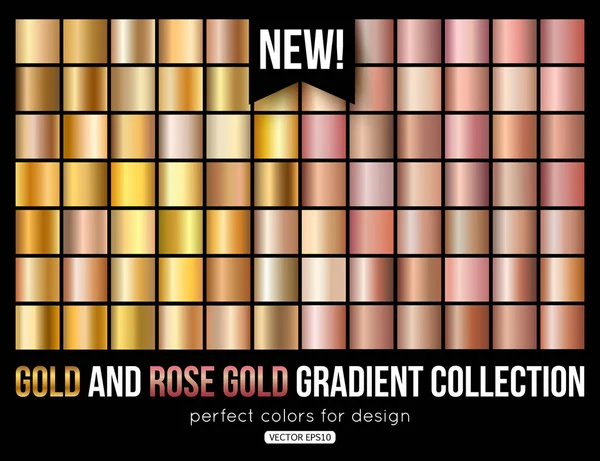 Rose gold színátmenet gyűjtemény. Trend színek. Vektor fém szövet. Jogdíjmentes Stock Vektorok