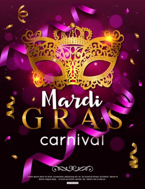 Mardi Gras karnavalı için zarif parlak arka plan