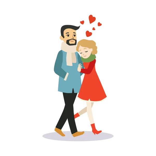 Lovers couple cartoon vector illustration — Stock Vector