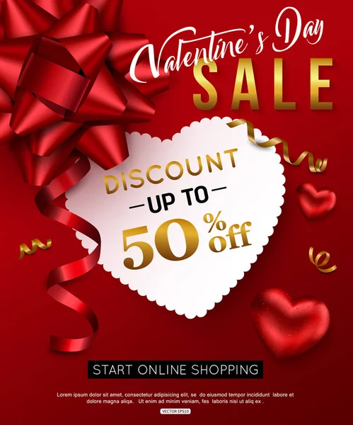 San Valentino day sale banner. illustrazione vettoriale — Vettoriale Stock