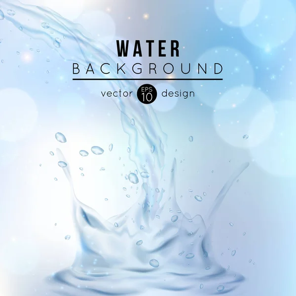 Blue water splash background, vector illustration — Stock Vector