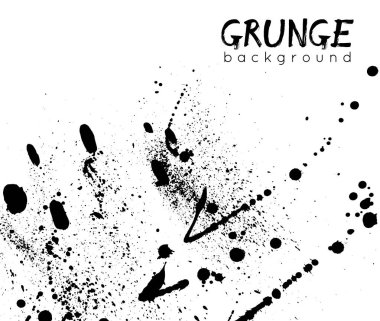 İzole siyah suluboya mürekkep beyaz arka plan üzerinde sıçramak. Doku, vektör çizim