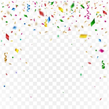 Altın konfeti kutlama arka plan, vektör çizim