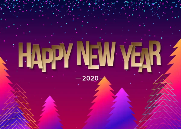 2020 Feliz Ano Novo fundo colorido. Ilustração vetorial — Vetor de Stock