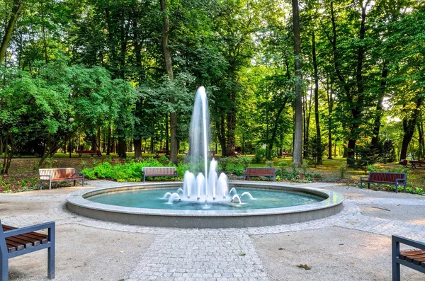 Nice Fountain Urban Park Green Park City Chrzanow Poland — Stock Photo, Image