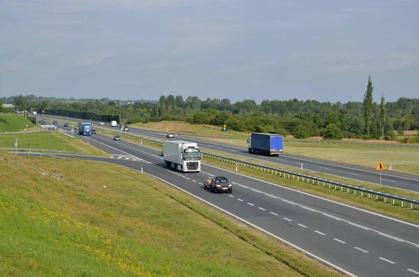 Chrzanow Polonia Agosto 2017 Tráfico Por Carretera Autopista Polonia — Foto de Stock