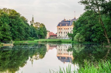 Castle in Pszczyna town in Poland. Beautiful antique neo baroque castle.