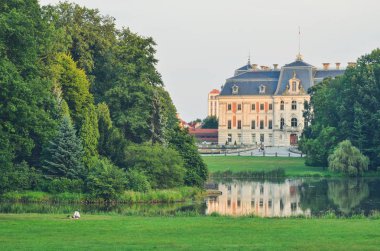 Castle in Pszczyna town in Poland. Beautiful antique neo baroque castle.