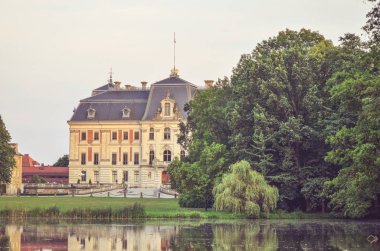 Castle in Pszczyna town in Poland. Beautiful antique neo baroque castle.