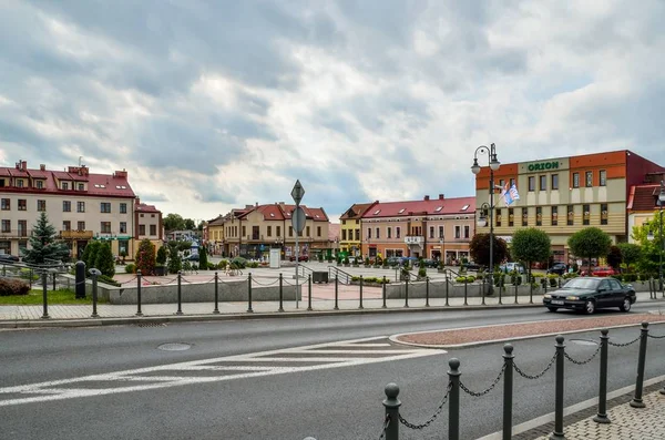 Trzebinia Πολωνία Αυγούστου 2017 Πολύχρωμα Κτίρια Στην Αγορά Της Trzebinia — Φωτογραφία Αρχείου