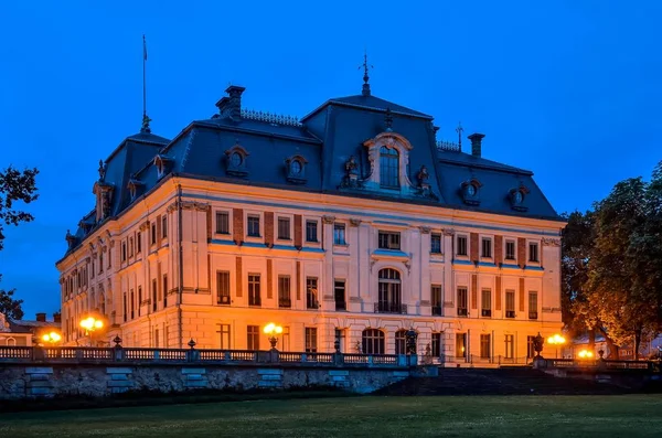 Schloss Der Stadt Pszczyna Polen Schöne Antike Neobarocke Burg — Stockfoto