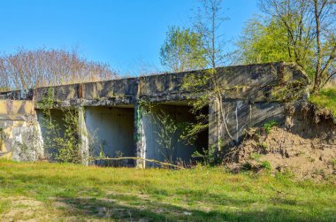 Old abandoned building. Destroyed building after a military unit.