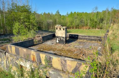 Old abandoned building. Destroyed building after a military unit.