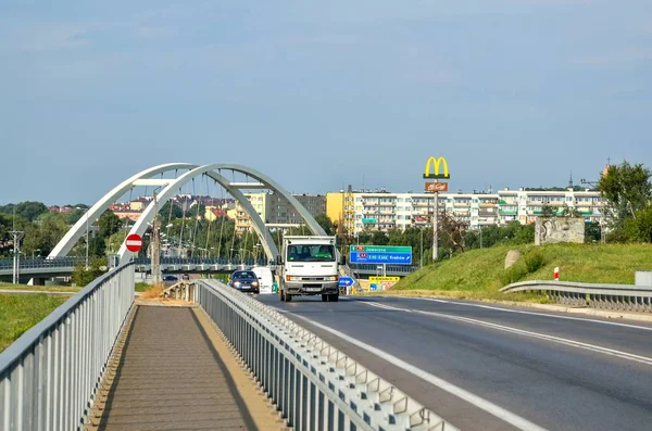 Chrzanow Polónia Agosto 2017 Ponte Com Estrada Acesso Chrzanow Polónia — Fotografia de Stock