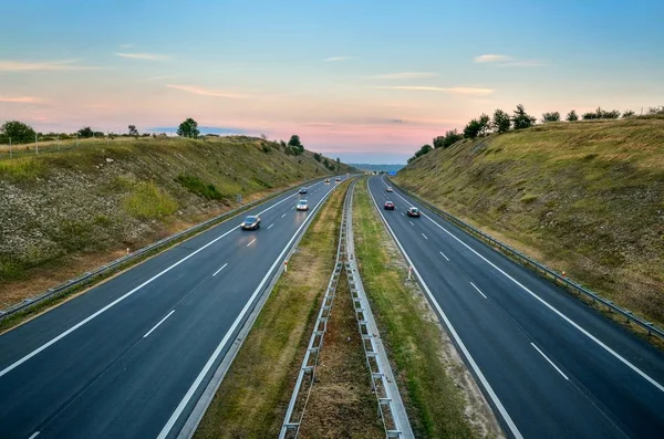 Tráfico Por Carretera Autopista Polonia — Foto de Stock