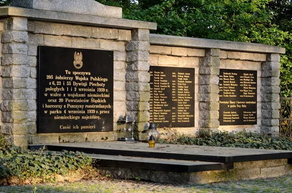 Pszczyna Poland April 2018 Monument Memory 205 Soldiers Polish Army — Stock Photo, Image