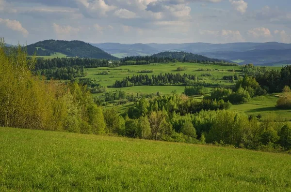 Wunderschöne Berglandschaft Malerisches Tal Und Grüne Hügel — Stockfoto