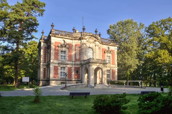 Swierklaniec, Poland - September 15, 2019: Bachelor's Palace in park in Swierklaniec, Poland.