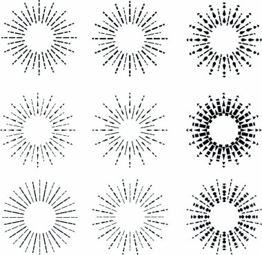 Beyaz arka planda güzel daireler. Güneş patlaması beyaz arkaplanda izole edildi.