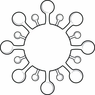 Beyaz arkaplanda Corona virüsü silueti