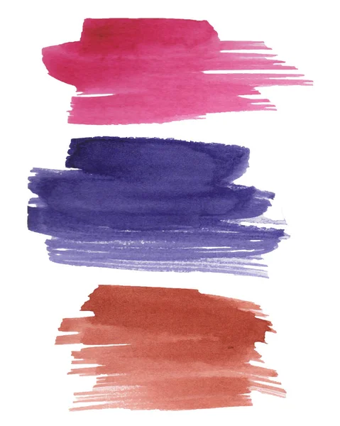 Teinture Aquarelle Peinte Couleur Rouge Bleu Rose — Image vectorielle