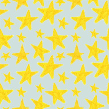 Gri arkaplanda el çizimi sarı yıldızlar