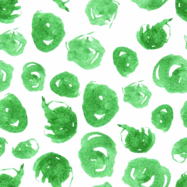 Зеленые Круги Акварелью Белом Фоне — стоковое фото
