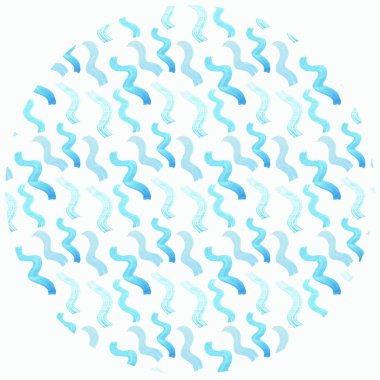 Beyaz arkaplana mavi dalgalar çizdim. Okyanus Harfi