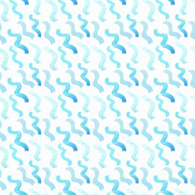 Beyaz arkaplana mavi dalgalar çizdim. Okyanus Harfi