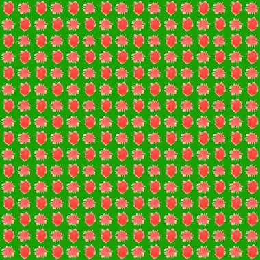 Yeşil arka planda kırmızı noktalardan oluşan kusursuz soyut desen