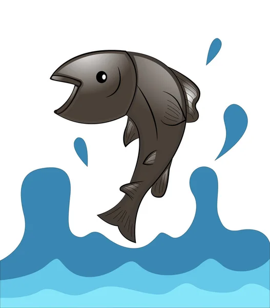 海の生き物ベクトルイラスト 海洋風景 イルカとシーガル 泳ぐことを学ぶ というスローガンを掲げたヴィンテージレトロなポスター ストックベクター C Arsvik