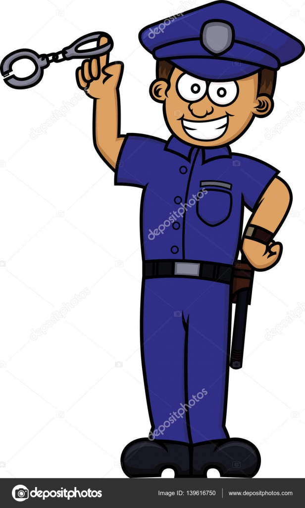 Cartoon illustration of a policeman with handcuffs. Vector character. Stock  Vector Image by ©anggar3ind #139616750